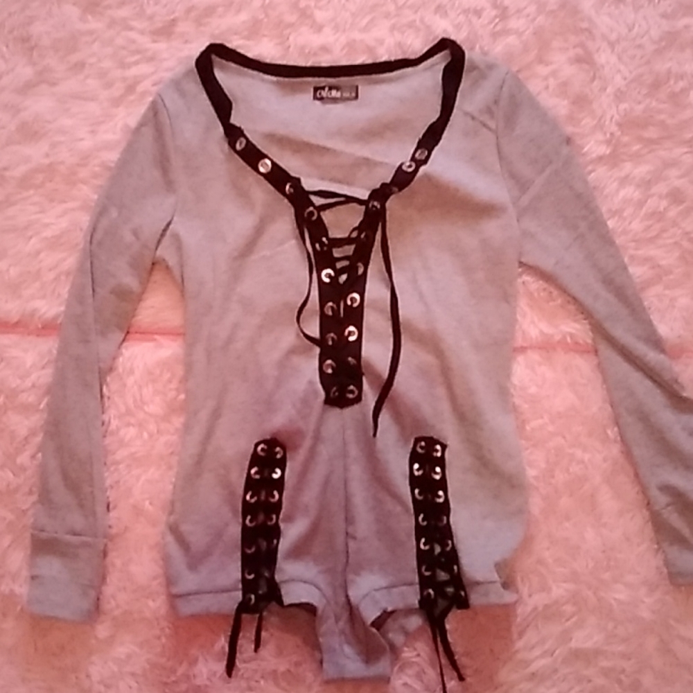 LACE UP ROMPER